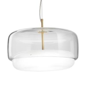 Vistosi Lámpara colgante LED Jube SP G vidrio claro/blanco