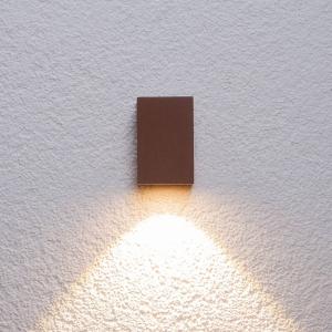 Lucande Aplique LED exterior Tavi marrón óxido 9,5 cm alto