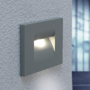 Lucande Aplique LED empotrable Nevin, gris plata