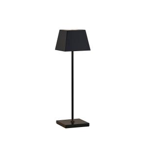 Lucande Patini lámpara de mesa LED exterior, negro