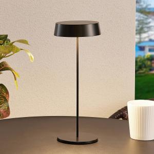 Lámpara de mesa Lucande LED recargable Tibia, negra, alumin…