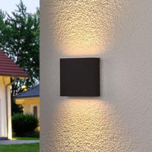 Lucande Aplique LED exteriores Trixy rectang. gris grafito