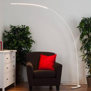 Lindby Lámpara LED de pie Danua minimalista, color blanco