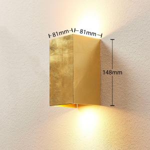 Lindby Aplique Tabita de metal dorado con 2 haces de luz