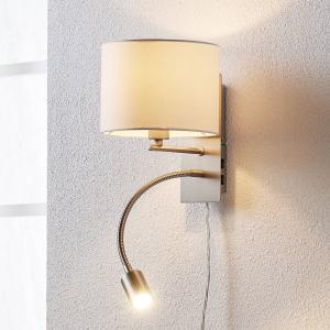 Lindby Lámpara de pared textil Florens luz LED de lectura