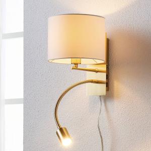 Lindby Lámpara de pared latón Florens y luz lectura LED