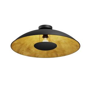 Lámpara de techo Lindby Emilienne, negra, dorada, Ø 60 cm
