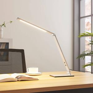Lucande Lámpara de mesa LED Nicano con aluminio