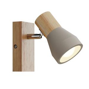 Lindby Foco Filiz de madera y hormigón, 1 luz