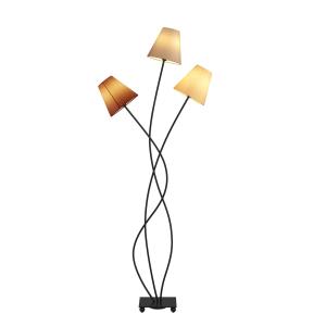 Lindby Lámpara de pie Melis 3 luces, pantallas textiles