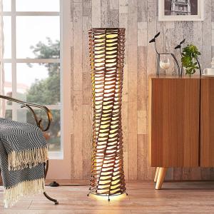 Lindby Decorativa lámpara de pie para salón Joas, marrón