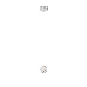 Lucande Lámpara colgante LED Hayley cristal, 1 luz, cromo