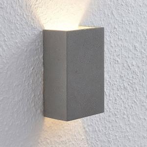 Aplique de pared Lindby Albin, gris, hormigón, G9, 16 cm de…