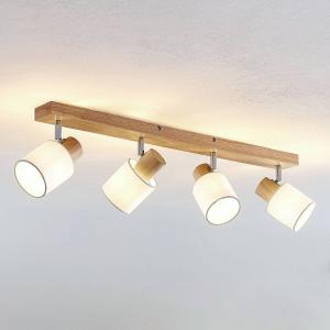 Lindby Wanessa downlight de techo, 4 luces, madera, blanco,…