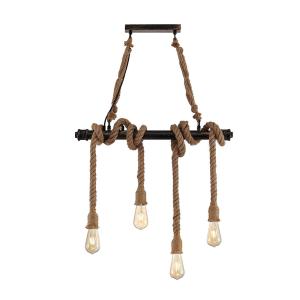 Lindby Hajo lámpara colgante, 4 luces, cuerda