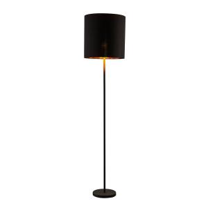 Lindby Nymar lámpara de pie, tela, negro-oro