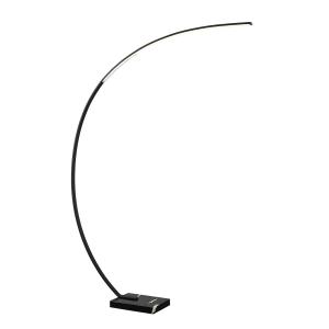 Lindby Kendra lámpara de pie de arco LED, negro