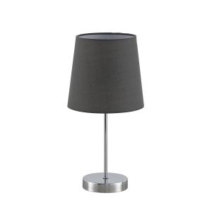 Lindby Leza lámpara de mesa cromo, pantalla gris