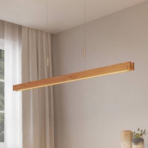 Lindby Alimara colgante LED de madera, 138 cm