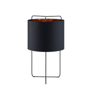 Lindby Kesta lámpara de mesa, negro-oro, 50 cm