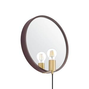 Lucande Lumani lámpara de pared con espejo, marrón