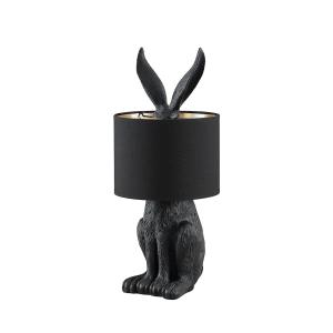 Lindby Lorentina lámpara mesa textil conejo negro