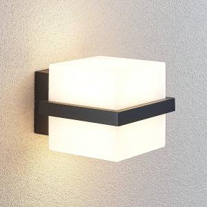 Lindby Aplique LED para exterior Aurón en forma de cubo