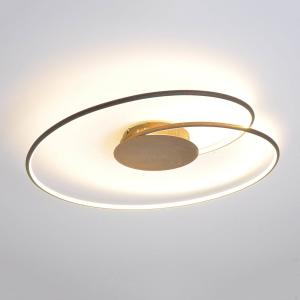 Lindby Lámpara de techo LED Joline, marrón óxido, 74 cm, me…