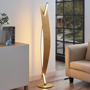 Lucande Lámpara de pie LED Marija, elegante diseño dorado