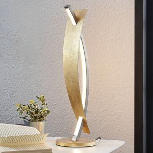 Lucande Lámpara de mesa LED Marija, elegante diseño dorado