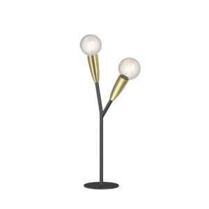 Lucande Carlea lámpara de mesa 2 luces latón negro
