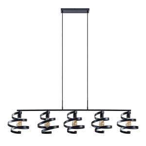 Lindby Colten lámpara colgante, 5 luces, negro