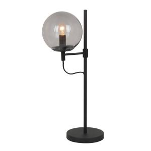 Lucande Sotiana lámpara de mesa, globo de cristal, negro