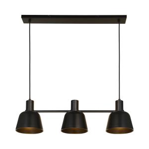Lucande Servan lámpara colgante, negro, 3 luces