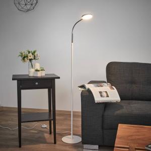 Lámpara de pie LED Lindby Milow, blanca, 140 cm de altura,…
