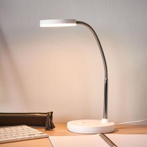 Lindby lámpara de mesa LED Milow, blanca, metal, 35 cm de a…