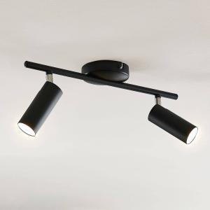 Lindby Lámpara de techo LED Camille, negro, 2 luces