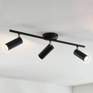 Lindby Lámpara de techo LED Camille, negro, 3 luces