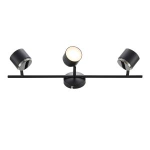Lindby Marrie foco LED, negro, 3 luces, barra