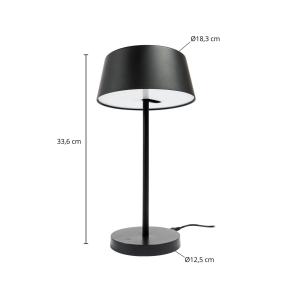 Lámpara de mesa LED Milica de Lindby, negra, atenuable