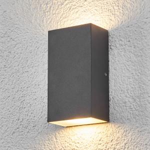 Lindby Lámpara de pared exterior LED cuadrada Weerd