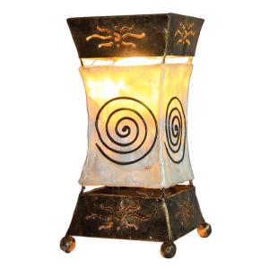 Woru Lámpara de mesa brillante Xenia con diseño espiral