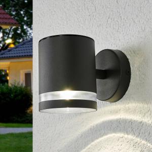 Lindby Aplique solar LED de pared exterior Melinda gris