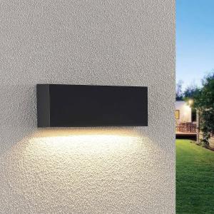 Aplique de exterior Lindby LED Jarte, 24 cm, abajo, gris os…