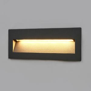 Lucande Lámpara de pared LED empotrable Loya, angular, gris…