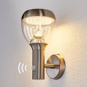 Lindby lámpara exterior sensor Etta acero inox., LED