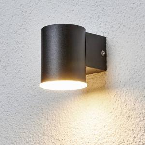 Lindby Sencilla lámpara pared exterior LED Morena negra