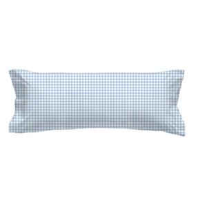 Funda de almohada laid algodón 144 hilos azul 45 x 110 cm