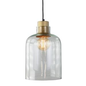 Lámpara de techo sybill transparente/oro 1 luz e27 45 cm
