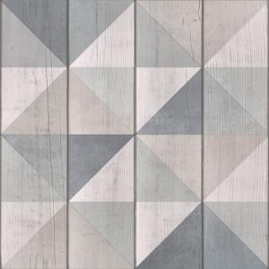 Papel pintado vinílico geométrico madera 2217 gris